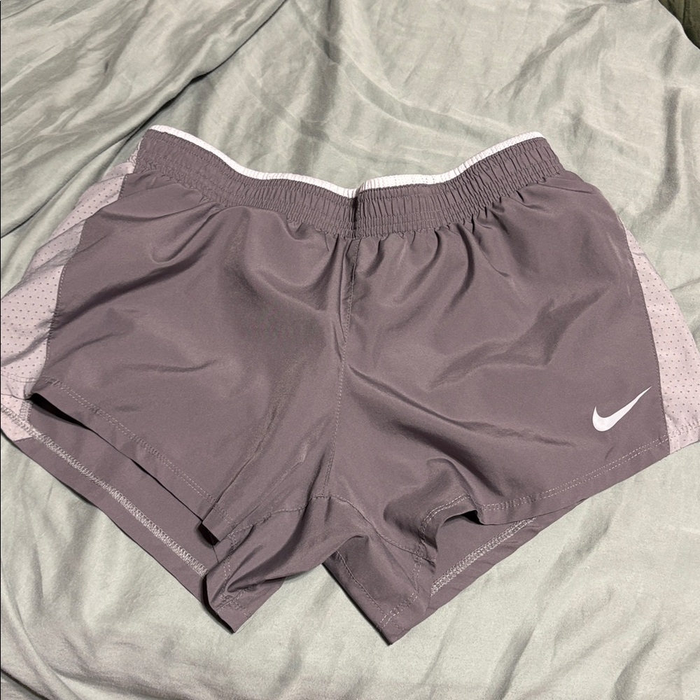 Nike Grey and White Running Shorts